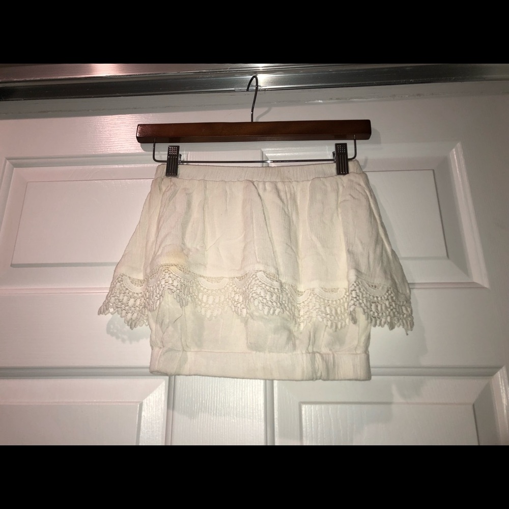 White Strapless Crop Top